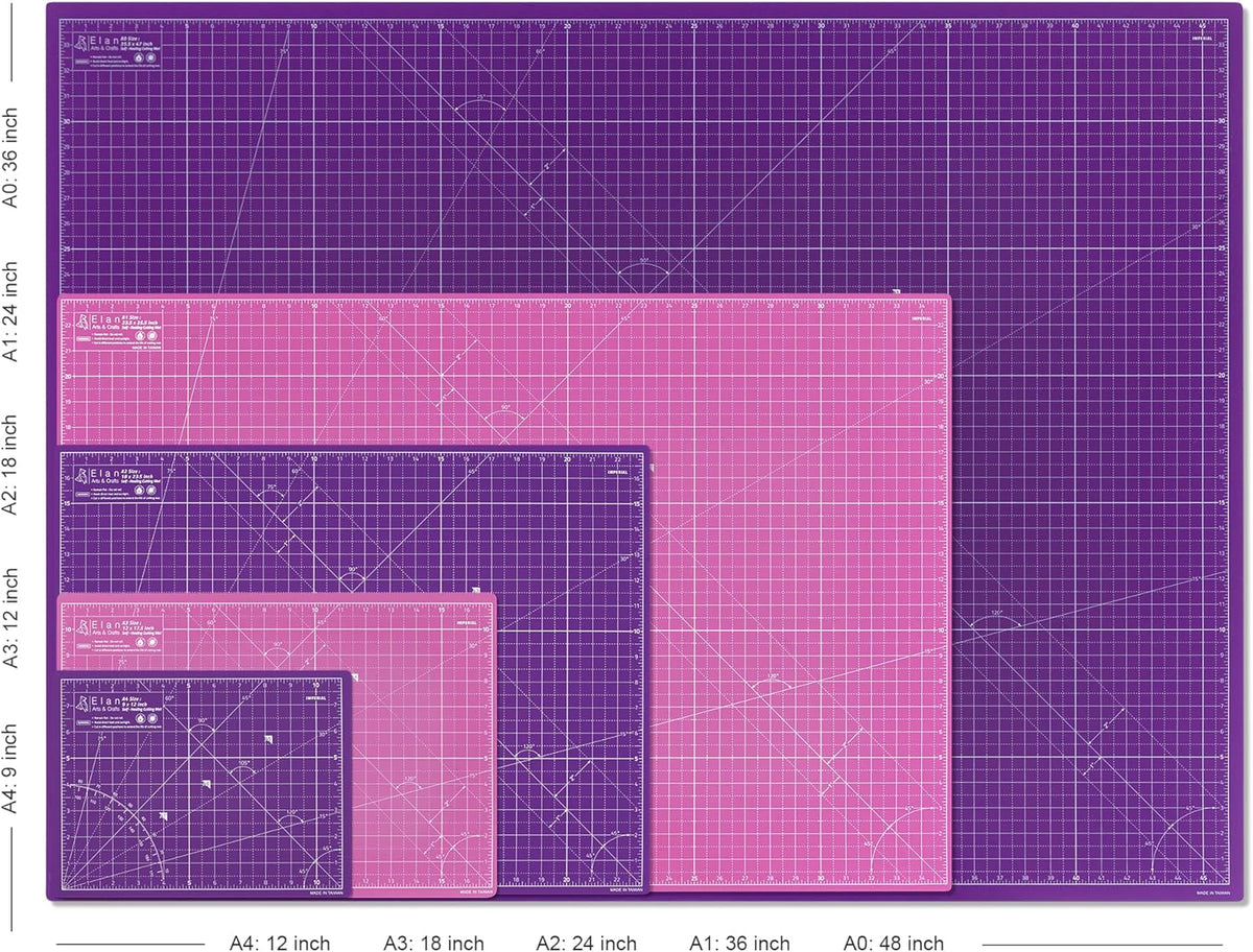 Elan Cutting Mat 36x60 Pink & Purple, Extra Large Self Healing Cutting Mat 36 x 60 Inch, 5-Ply Craft Board Pink, Hobby Board for Sewing and Quilting