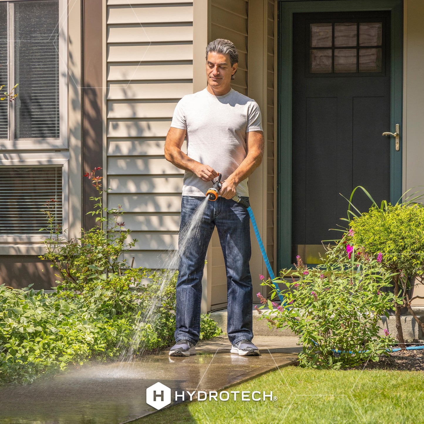 HydroTech 25 ft Expandable Garden Hose - Pro Series, 2x Max Flow, 3/4" No-Kink Flexibility, Lightweight Hose for Lawn, Garden, Car Washing, Deck and Patio Cleaning
