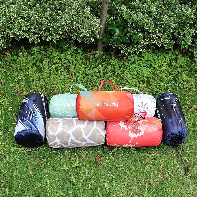 Mellowdy Companion Outdoor Printing Blanket - Waterproof, Wind-Resistant, Warm, Utility Blanket for Camping, Picnic, Stadium, Beach, Gameday, Travel, Foldable with Carrying Bag（Red Butterfly,55x80）