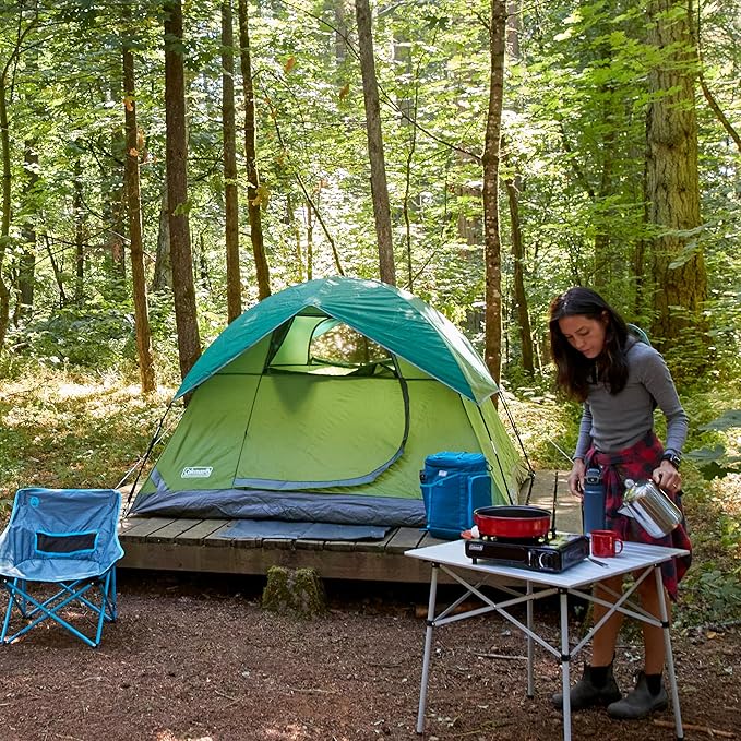 Coleman Sundome Camping Tent with Rainfly, 2/3/4/6 Person Tent Sets Up in 10 Mins, Weatherproof Shelter for Camping, Festivals, Backyard, Sleepovers, & More