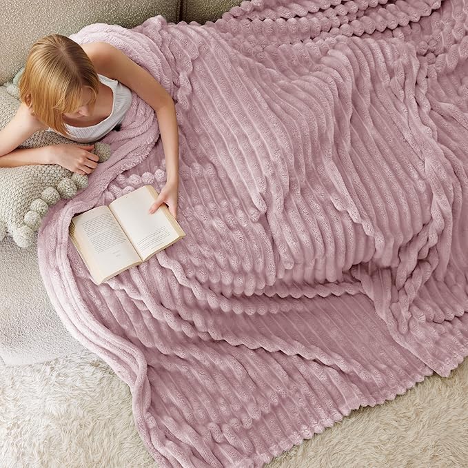 Bedsure GentleSoft Pink California King Size Blanket for Couch - Cozy Soft Blankets for Women, Cute Small Fleece Throws for Girls, Birthday Gifts for Women, 102x96 Inches