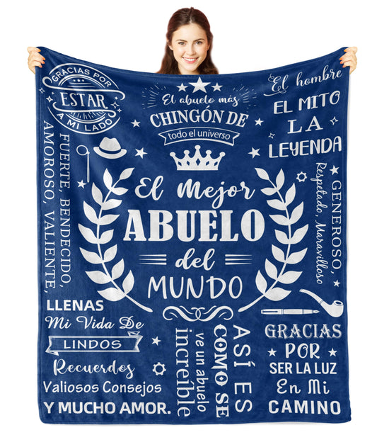 Nicetous Abuelo Gifts, Abuelo Blanket 50x60in, Regalos para Abuelo/Abuelito, Abuelito Gift, Mejor Abuelo del Mundo, Gifts for Abuelo, Abuelo Blanket Spanish, Abuelo Birthday Gifts