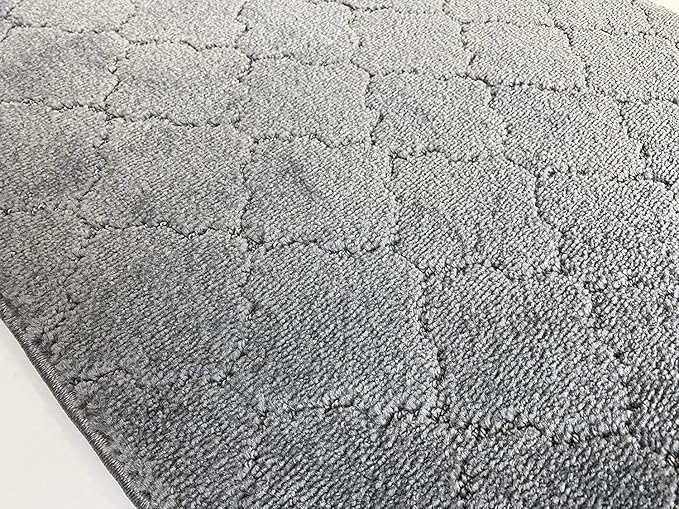 Custom Size Modern Runner Rug Carpet for Hallway Entryway Foyer Kitchen, Slip Resistant Latex Rubber Backed 31 inch Wide X Customized Length, Clouds Grey, 31 inch X 26 feet
