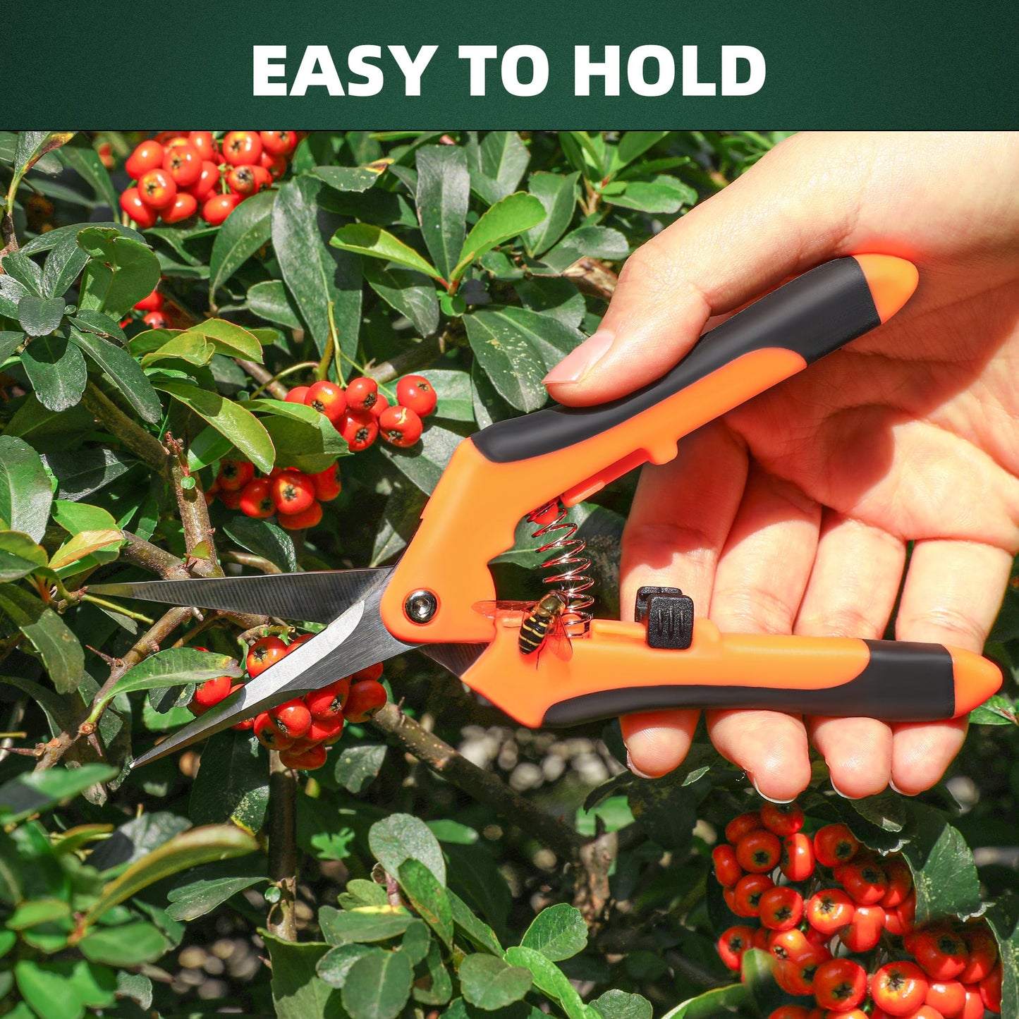 EWPJDK 3 Pack Garden Pruning Shears, Stainless Steel Shears, Gardening Shears, Scissors, Garden Clippers, Pruning Snips, Pruning Shears for Gardening Tools