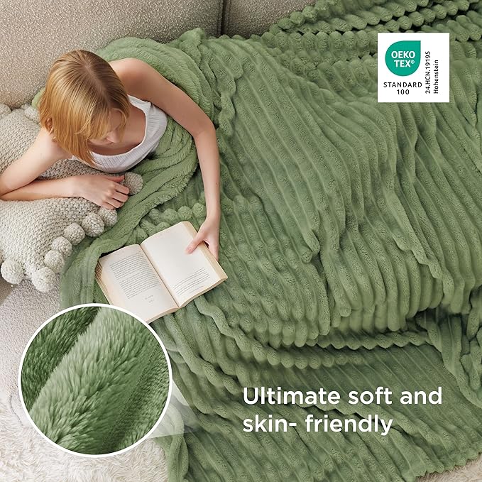 Bedsure GentleSoft Reseda California King Size Blanket for Couch - Cozy Soft Blankets for Women, Cute Small Fleece Throws for Girls, Birthday Gifts for Women, 102x96 Inches