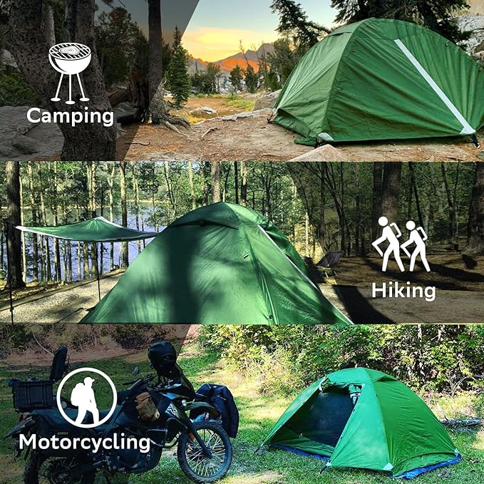 Clostnature Polaris Lightweight Backpacking Tent - 1/1.5/2/3/4/6 Person Ultralight Waterproof Camping Tent, 3 Season Large Size Easy Setup Tent for Family, Outdoor, Hiking and Mountaineering
