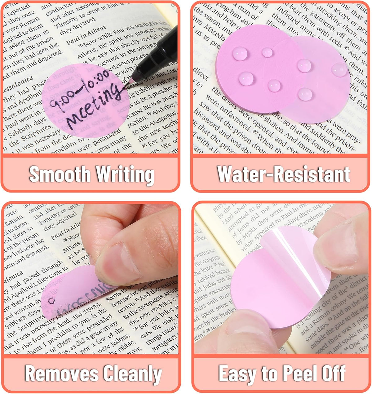 Mr. Pen- Transparent Sticky Note Set, 1120Sheets, Colorful, Round Transparent Sticky Notes Set