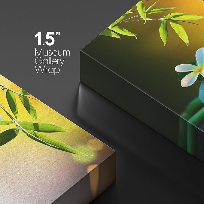 wall26 Canvas Print Wall Art White Daisy Relaxation Massage Stone Candles Nature Wilderness Photography Realism Rustic Landscape Colorful Multicolor for Living Room, Bedroom, Bathroom - 32"x48"