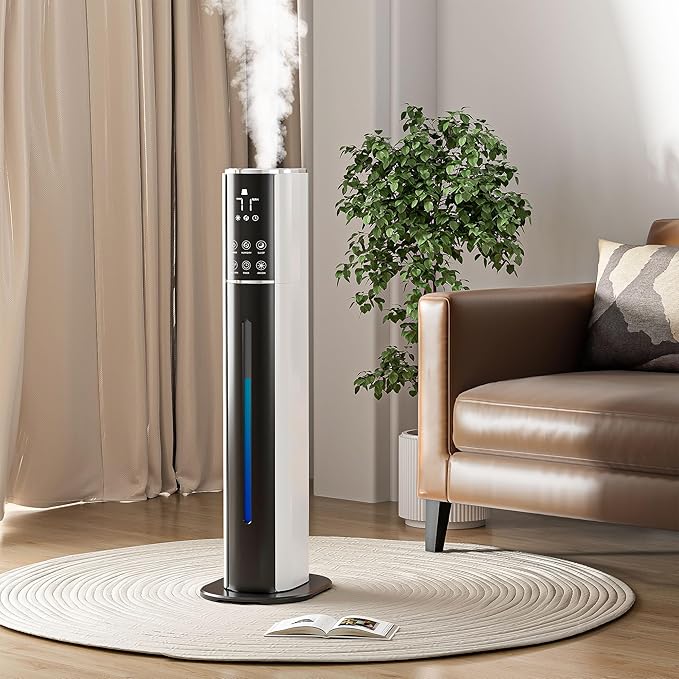 9L/2.5Gal Humidifier, Top Fill Quiet Cool Mist Humidifiers for Bedroom, Covers 550ft²,100H Runtime, 3 Mist Modes Humidifier Large Room, Home, Office, Plants with essential oil diffuser
