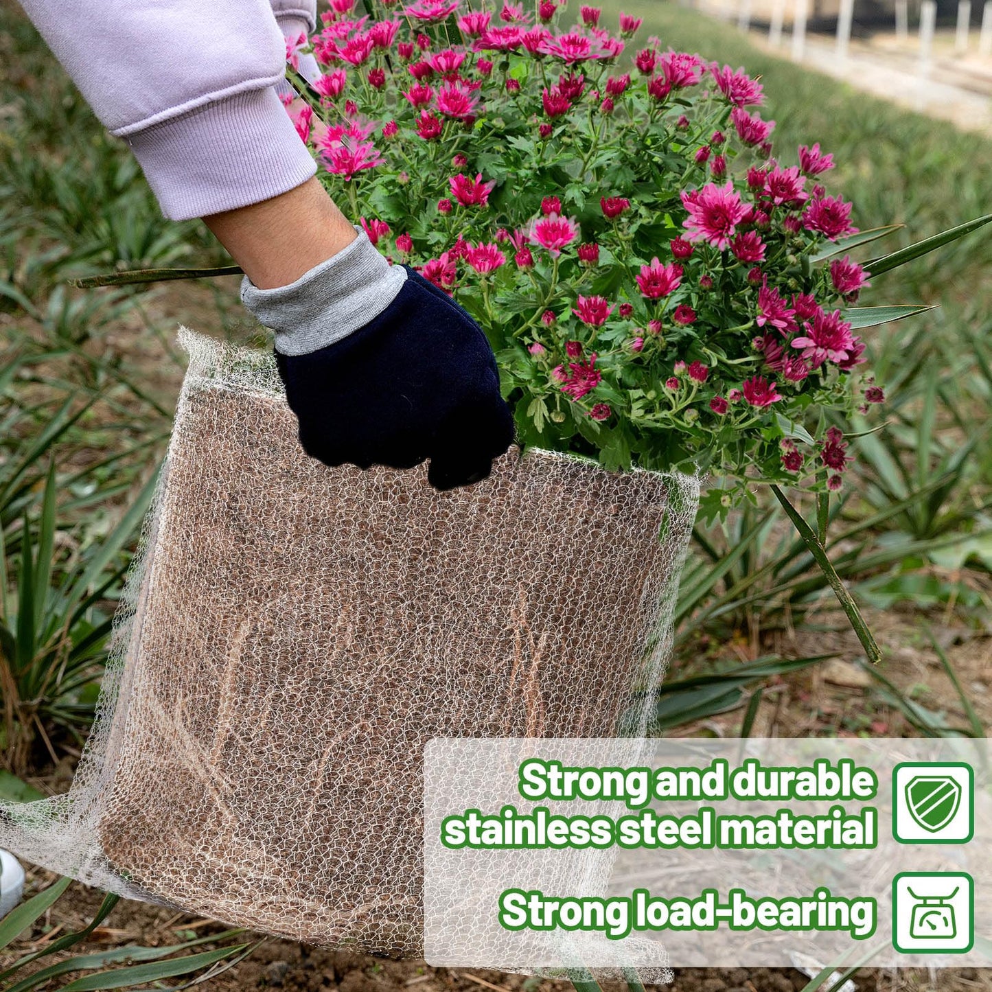 Aulock 5 Gallon Plant Root Protector for Gopher Voles Moles, 8 Pack Stainless Steel Guard Baskets Cages