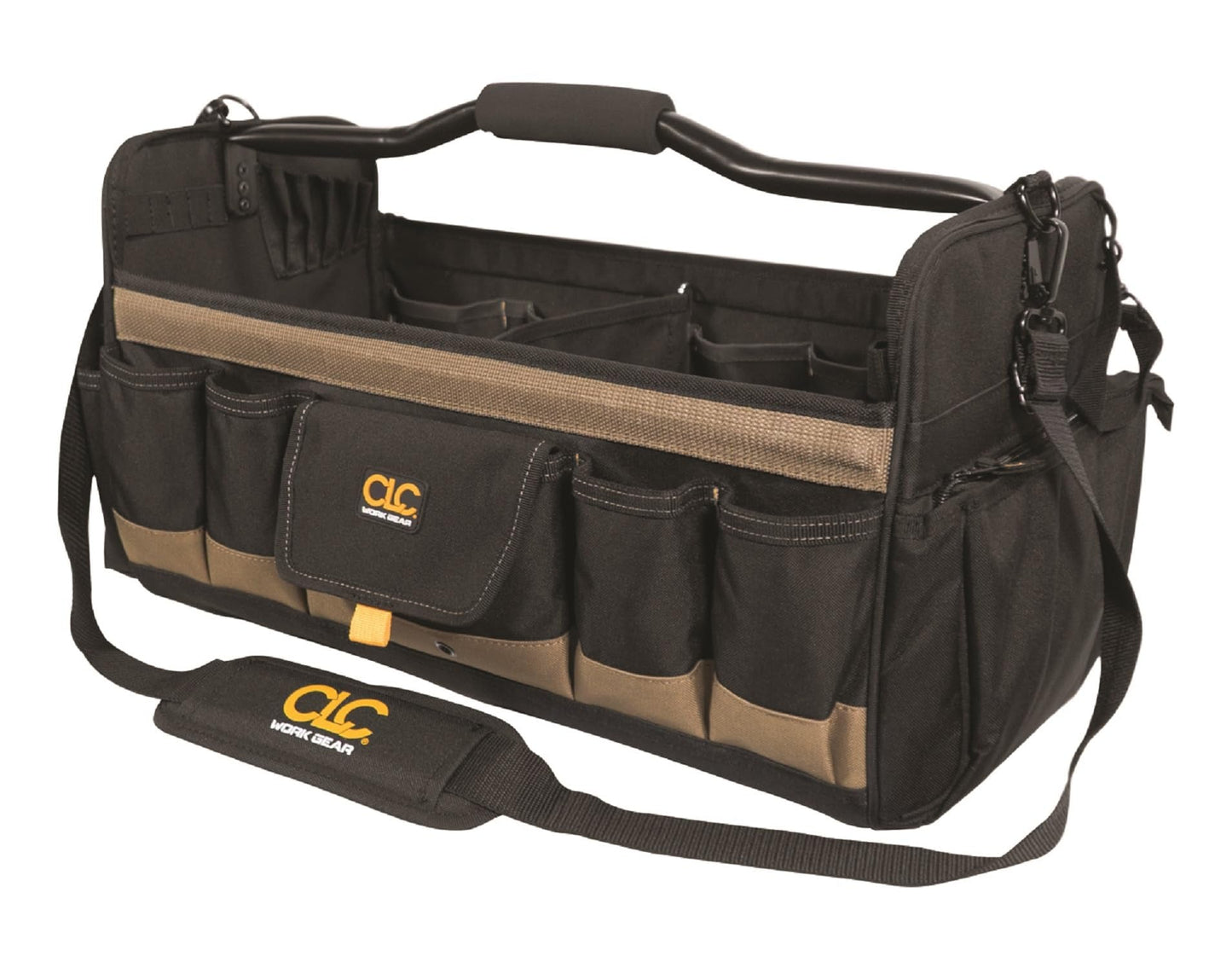 Custom Leathercraft WORK GEAR 1579 20 Inch, Open Top, Soft Sided Tool Box, 27 Pockets
