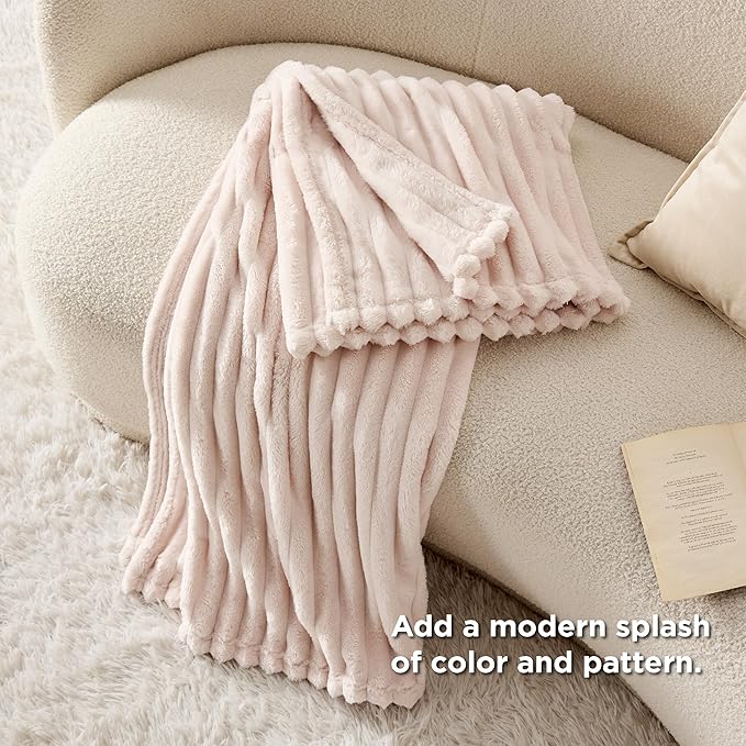 Bedsure GentleSoft Crystal Pink Twin Blanket for Bed - Super Soft Cozy Blankets for Women, Cute Large Blanket for Girls, 66x90 Inches