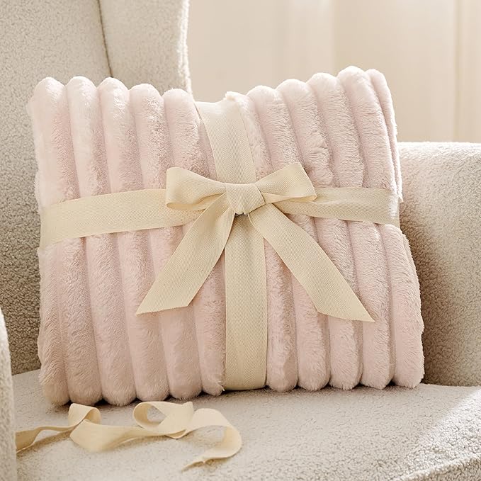 Bedsure GentleSoft Crystal Pink Fleece Blanket for Couch - Cozy Soft Blankets for Women, Cute Small Throws for Girls, 60x80 Inches