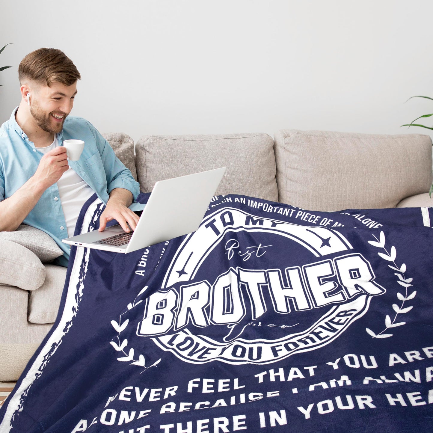 Gifts for Brother, Brother Birthday Gifts from Sister, to My Brothers Blanket, Graduation Gift for Brothers, Soft Flannel Throw Blanket 60" x 50"