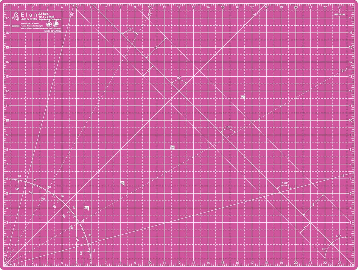 Elan Cutting Mat A2 Pink & Purple, Self Healing Cutting Mat 18x24 Inch, 5-Ply Craft Board Pink, Hobby Board for Crafts 18x24 Inch