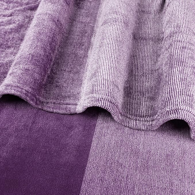 PAVILIA Flannel Fleece Ombre Throw Blanket for Couch | Super Soft Cozy Microfiber Sofa Blanket | Gradient Decorative Accent Throw, Twin Size Blanket | All Season, 60x80 Inches Purple Lavender