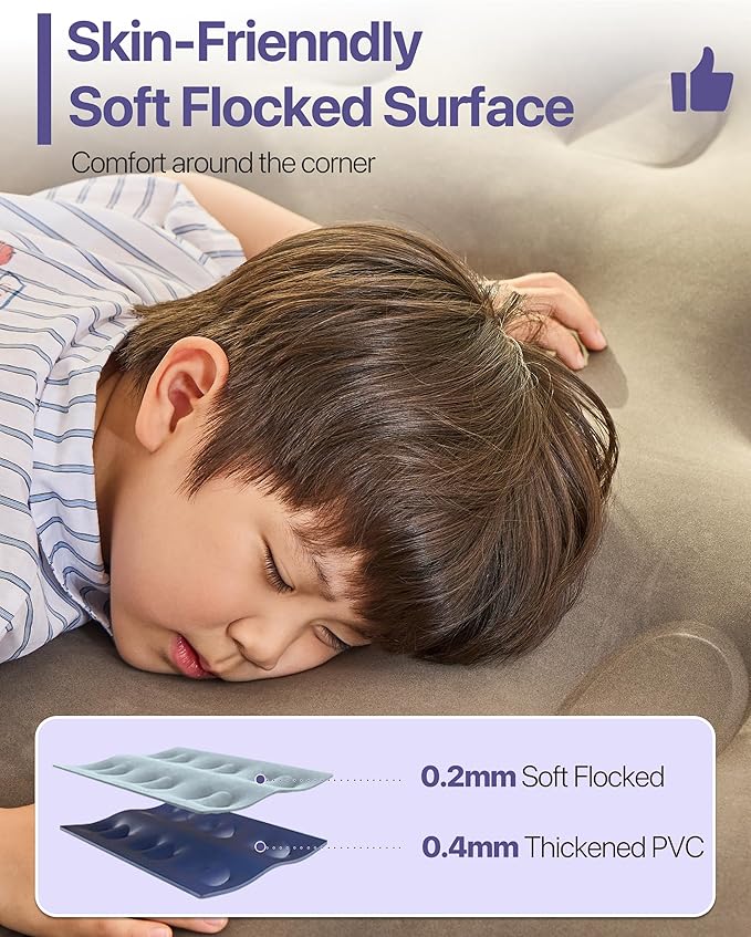 A-ER-FA Twin XL Air Mattress with Headboard and Built in Rechargeable Air Pump & Cup Holder – Premium Comfort Blow Up Mattress & Inflatable Mattress, Colchon Inflable Air Bed for Guests & Home Use