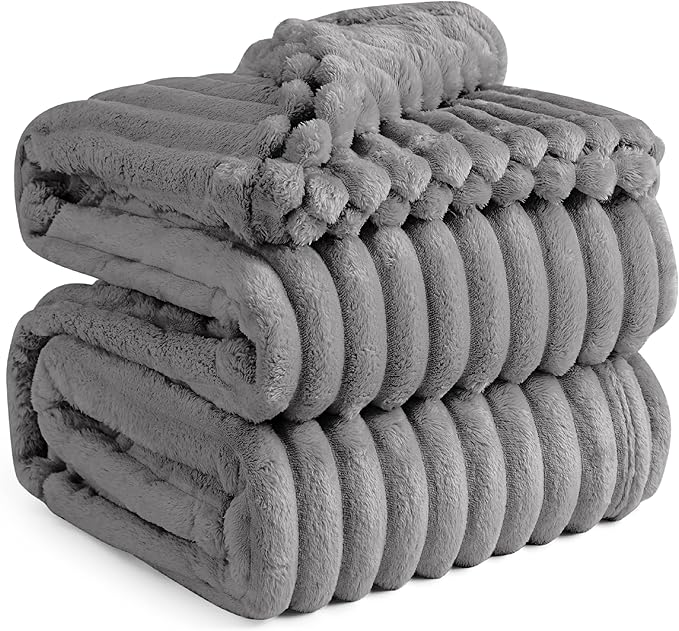 Bedsure GentleSoft Frost Gray California King Size Blanket for Couch - Cozy Soft Blankets for Women, Cute Small Fleece Throws for Girls, 102x96 Inches