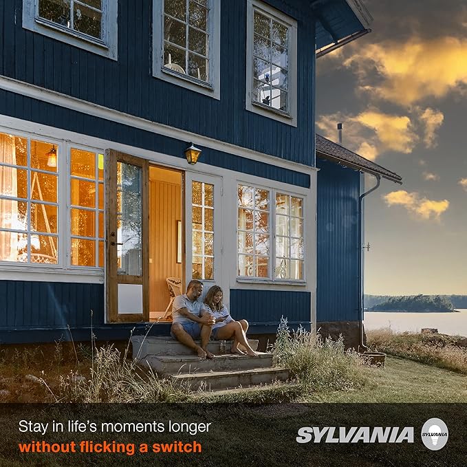 Sylvania Dusk to Dawn A19 LED Light Bulb with Auto On/Off Light Sensor, 60W=9W, 800 Lumens, 2700K, Soft White - 6 Pack (41257)