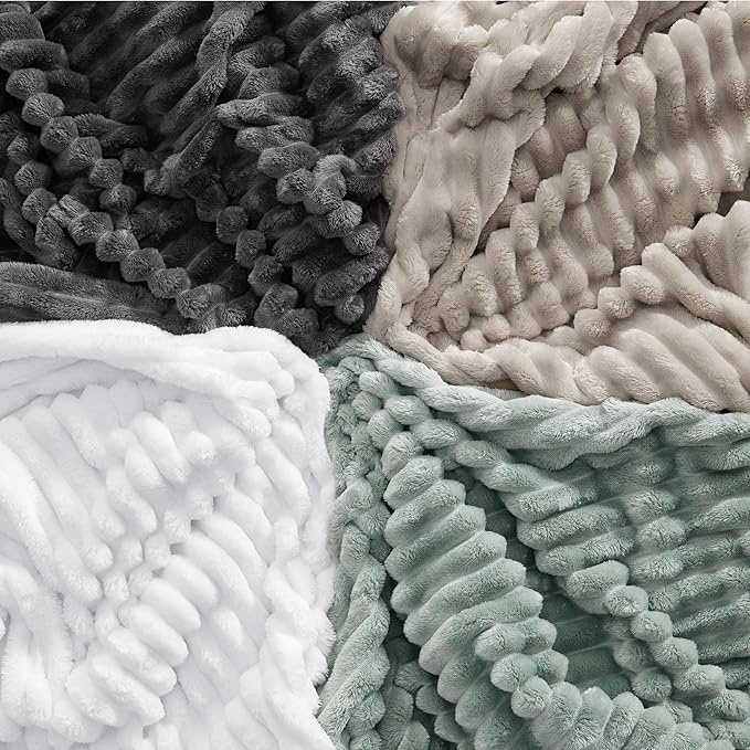 Bedsure GentleSoft White California King Size Blanket for Couch - Cozy Soft Blankets for Women, Cute Small Fleece Throws for Girls, Birthday Gifts for Women, White, 102x96 Inches