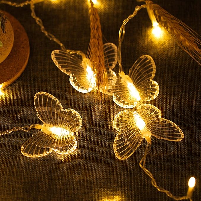 Butterfly Curtain Fairy Light, 8 Modes 120 LED USB Window Firefly Twinkle Timer String Lights 24 Butterflies with Remote, Waterproof Copper Wire for Room Bedroom Christmas Wedding Party Dorm Patio