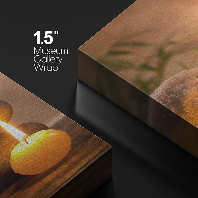 wall26 Canvas Print Wall Art Massage Stones with Atmospheric Candles Floral Nature Photography Realism Zen Scenic Relax/Calm Multicolor for Living Room, Bedroom, Bathroom, Office - 12"x18"