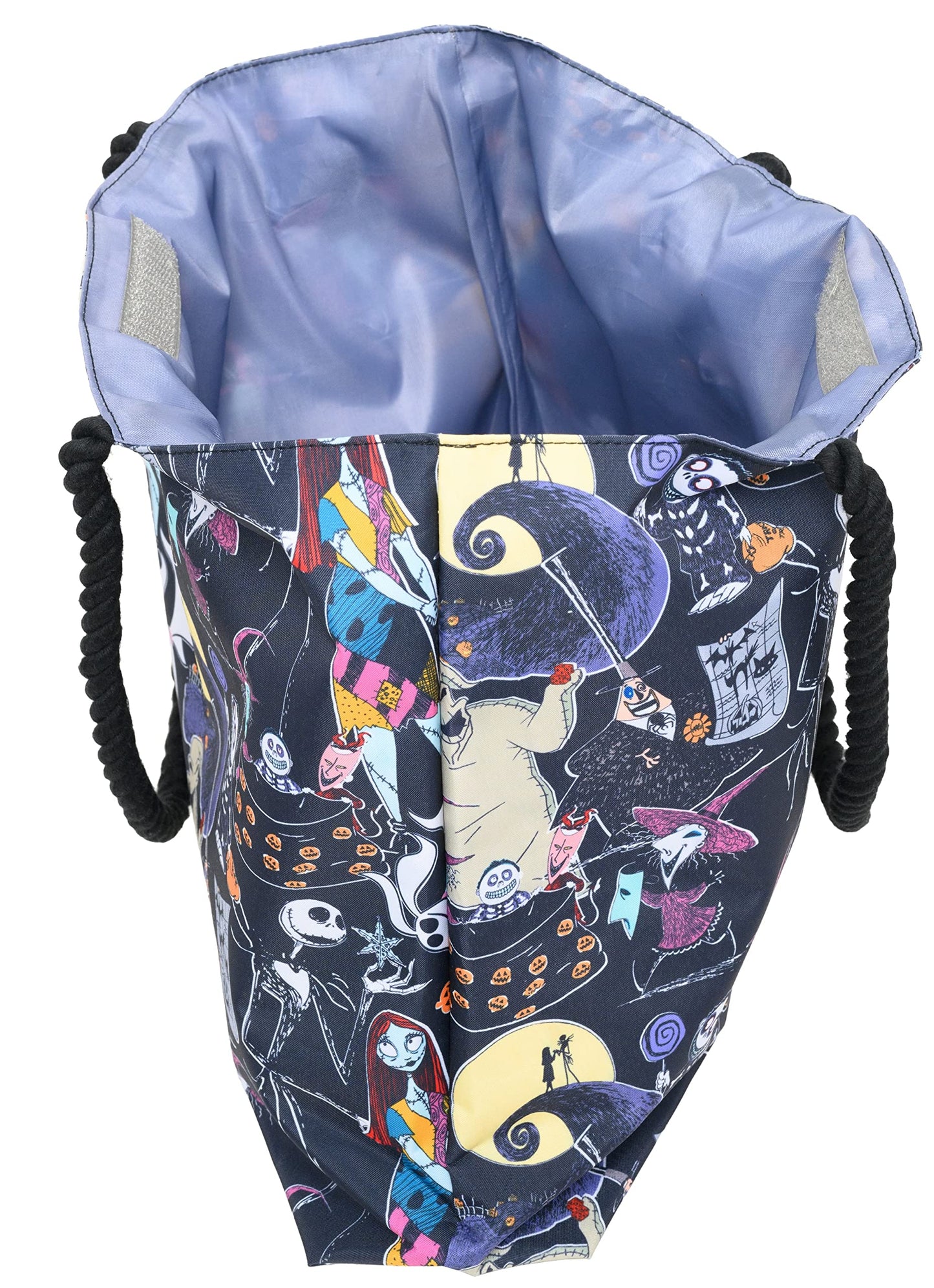 Disney Nightmare Before Christmas Tote, Jack Skellington Sally Zero Print, Large Water-Resistant Canvas Bag, Halloween Town Accessory, Work, Travel Carry-All for Women