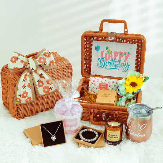 Birthday Gifts for Women: Happy Birthday Basket Gifts Sets for Women - Friendship, Mom, Sister, Wife, Girlfriend, BFF, Daughter