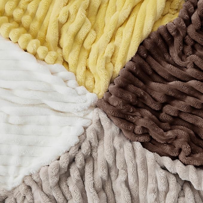 Bedsure GentleSoft Fondue Fudge Fleece Blanket for Couch - Cozy Soft Blankets for Women, Cute Small Throws for Girls, 108x90 Inches