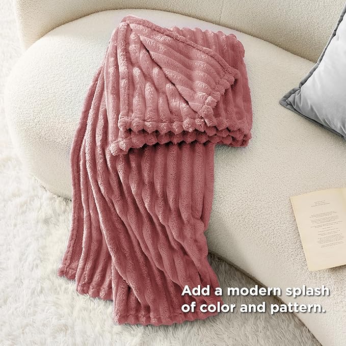 Bedsure GentleSoft Brick Dust Fleece Blanket for Couch - Cozy Soft Blankets for Women, Cute Small Throws for Girls, 50x70 Inches