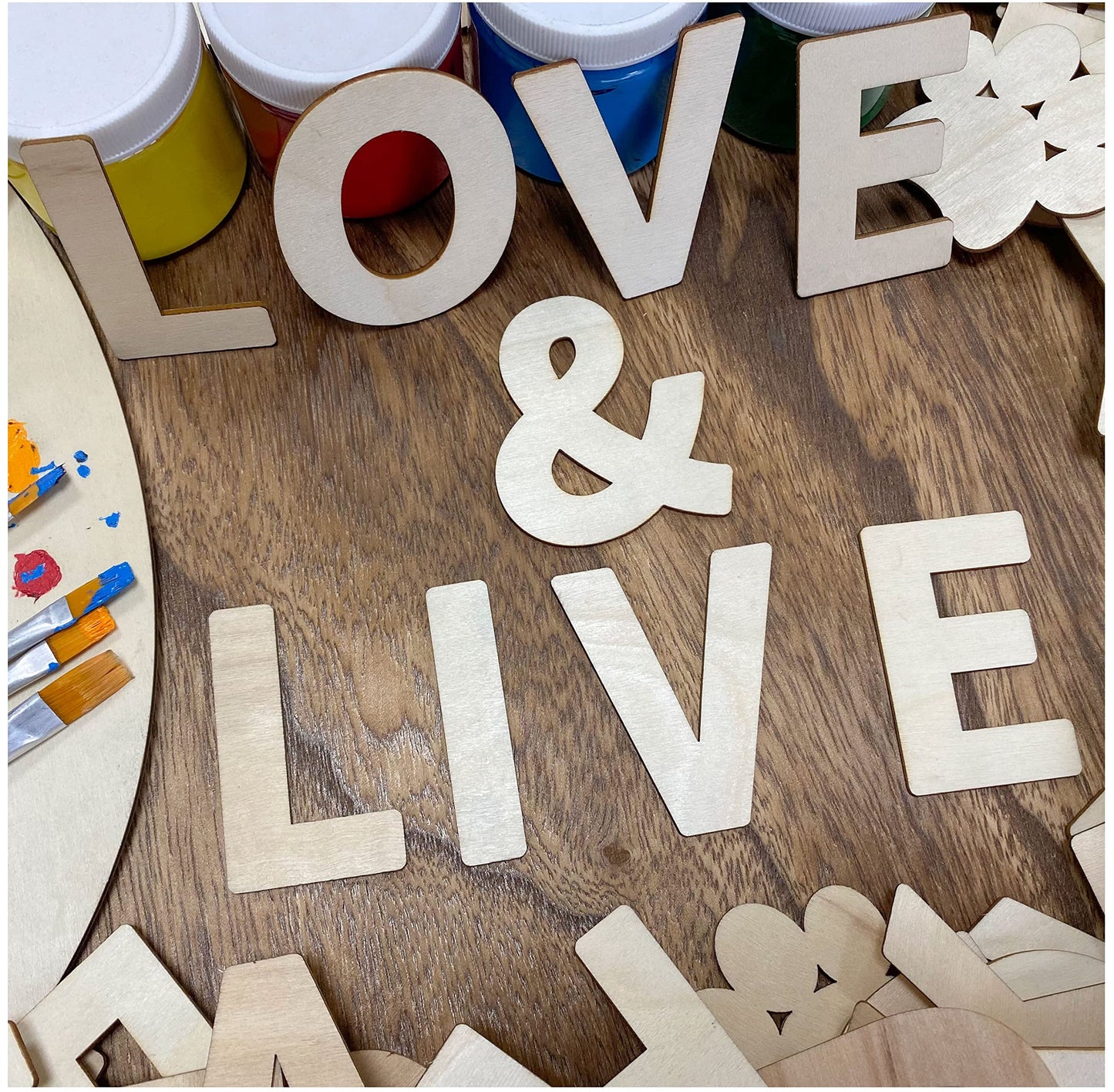 182 Pieces 2-1/2 Inch (2.5") Wooden Letters Craft Wood Letter Unfinished Alphabets with Extras Wall Decor"