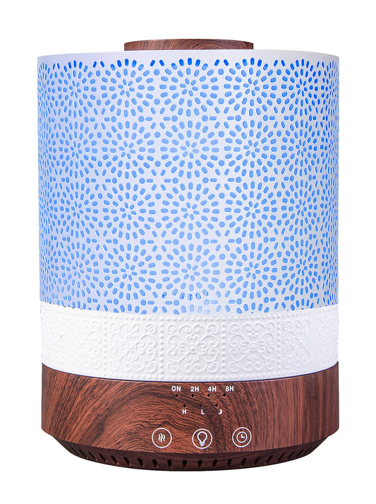 BlueHills 2500 ML XL Essential Oil Diffuser for Large Room Aroma Humidifier Home Decor Bed Baby Room Big Huge 2.5 L Capacity Long Run Color Lights Decorative Design High Mist Dark Wood Grain F004