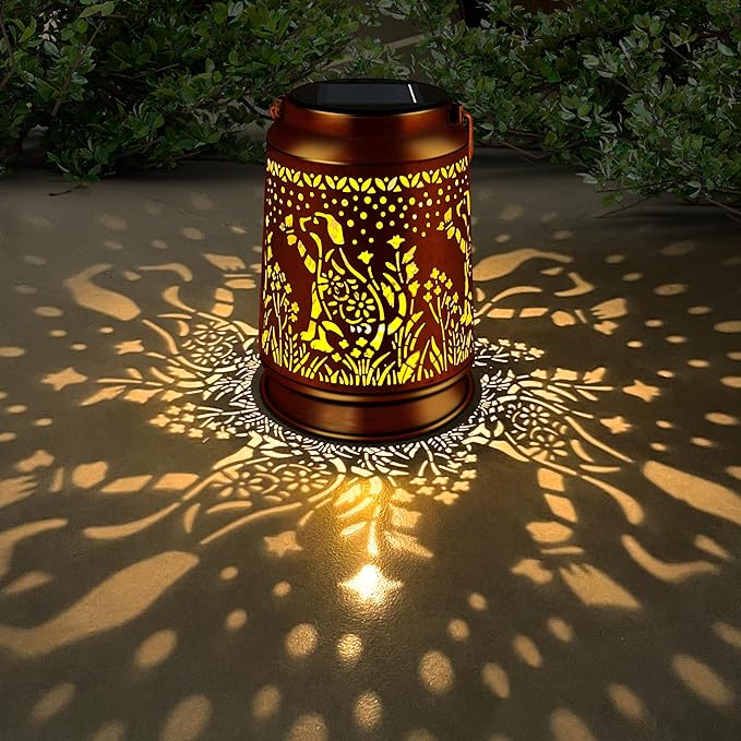 KY&BOSAM Solar Lanterns Outdoor Waterproof Pet Dog Memorial Garden Decor Hangings Metal Solar Lantern LED Lights 800Ah Battery Outside for Thoughtful Pet Loss Sympathy Remembrance Bereavement Gift