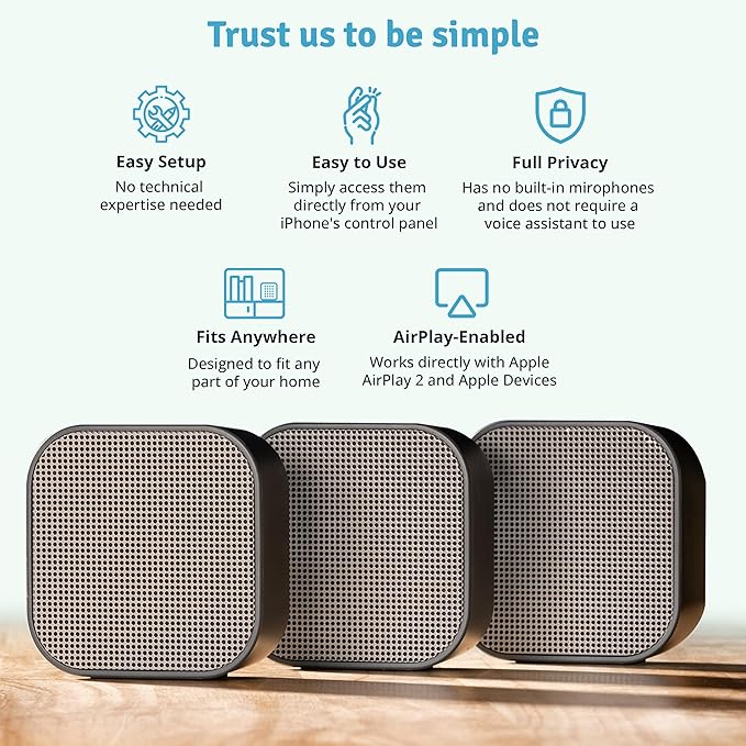 Dio Node Multiroom Wi-Fi Home Speakers (1-Pack), Works with Apple AirPlay 2 and Other Apple Devices, Immersive Sound System, Easy to Connect, Spotify Player