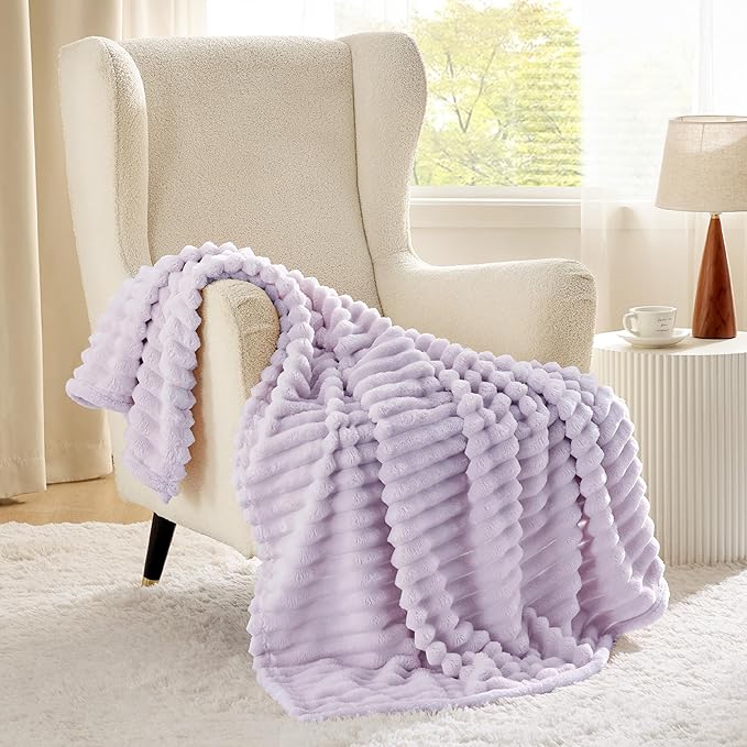 Bedsure GentleSoft Lavender Fog Throw Blanket for Couch - Cozy Soft Blankets for Women, Cute Small Throws for Girls, 50x70 Inches