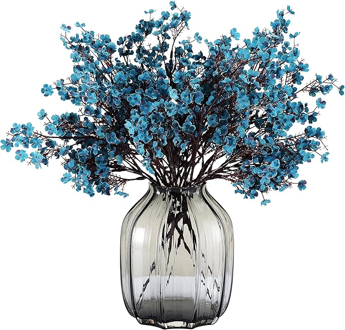 JAKY-Global Babys Breath Silk Artificial Flowers Bulk 20pcs for Fall Decor Fake Flower Bouquet Bulk for Home Kitchen Indoor Bouquet Floral Arrangement Table Centerpieces Party Decor(Autumn Blue)