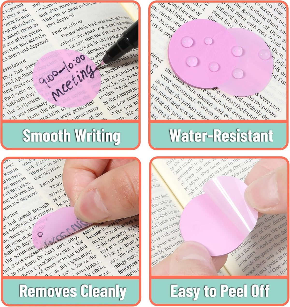 Mr. Pen- Transparent Sticky Note Set, 560Sheets, Colorful, Round Transparent Sticky Notes Set
