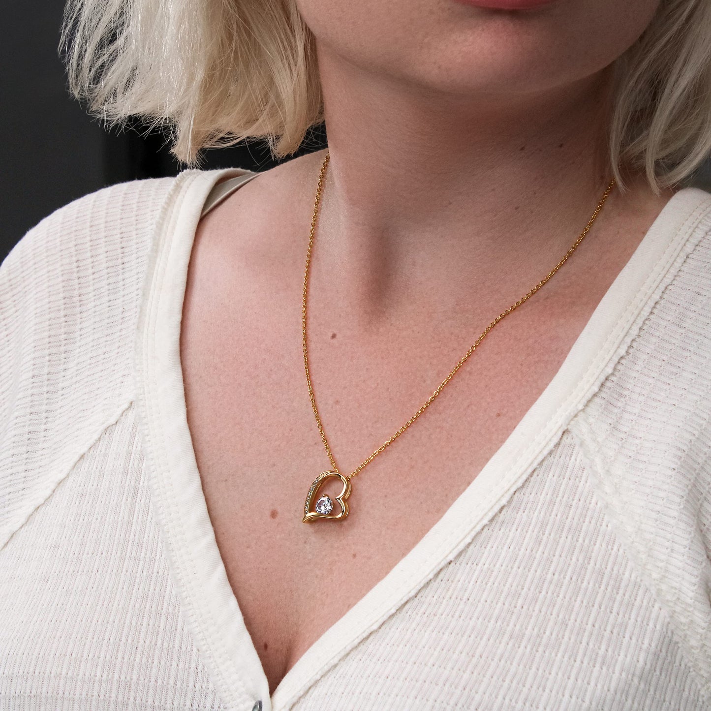 Momavo Jewelry To My Wife - the best thing that ever happened to me ,Forever Love Necklace , Gift For Wife, Gift for her ,Gifts For Wife Romantic, Christmas Birthday Gift, Valentine Gift (Luxury Box w/ LED LIGHT, 14k Yellow Gold Finish)