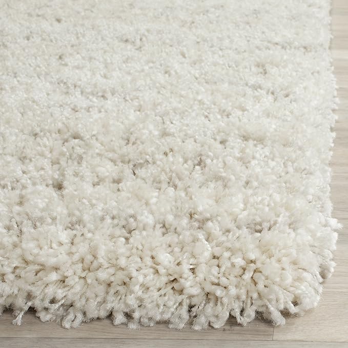 SAFAVIEH Arizona Shag Collection Runner Rug - 2'3" x 12', Ivory & Beige, Moroccan Design, Non-Shedding & Easy Care, 1.6-inch Thick Ideal for High Traffic Areas in Living Room, Bedroom (ASG741A)
