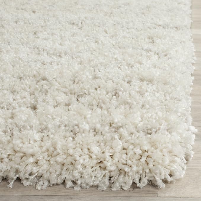 SAFAVIEH Arizona Shag Collection Area Rug - 11' Square, Ivory & Beige, Moroccan Design, Non-Shedding & Easy Care, 1.6-inch Thick Ideal for High Traffic Areas in Living Room, Bedroom (ASG741A)