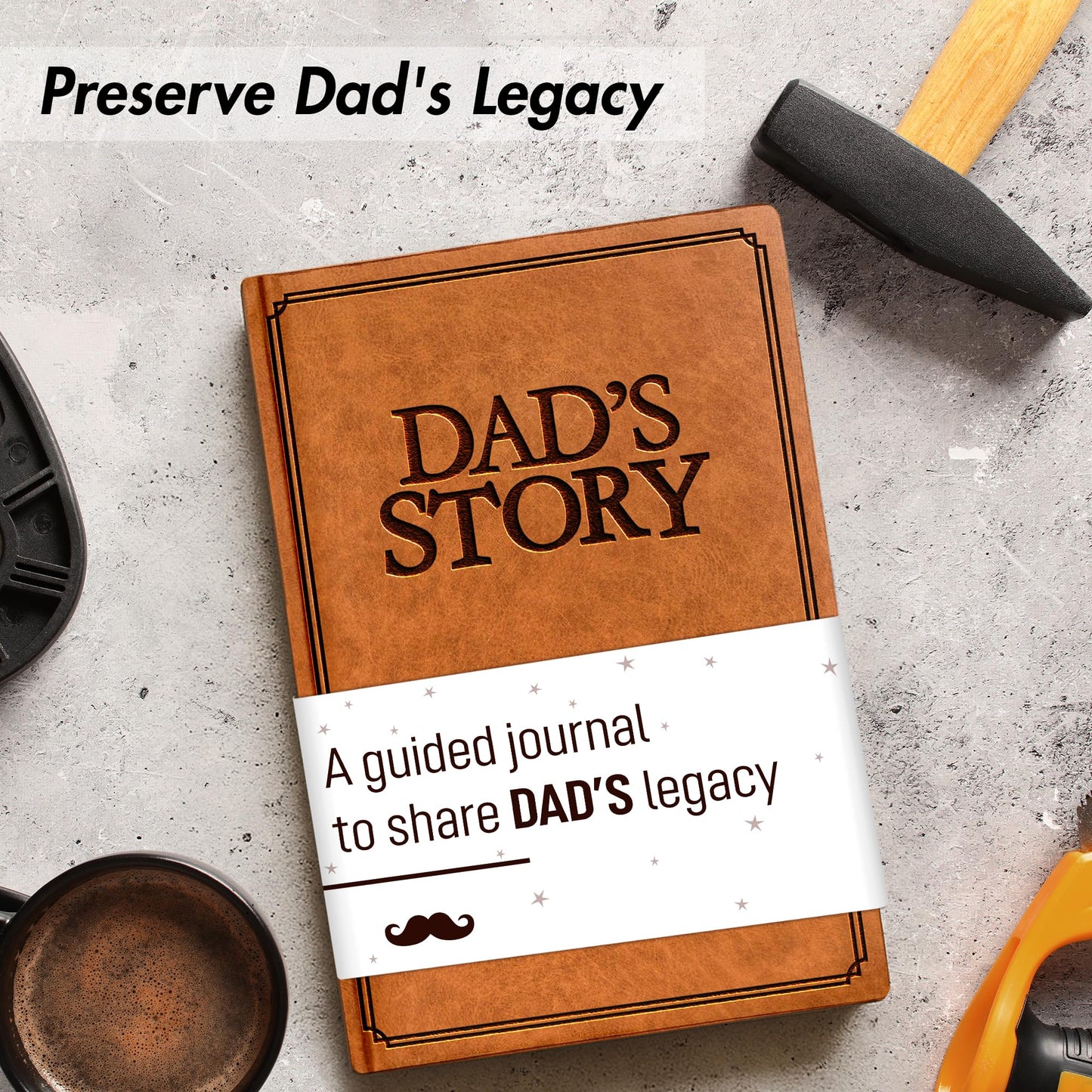 Gifts for Dad from Daughter, Son - Personalized Father's Day Gifts for dad, Husband, Men - Birthday gifts for dads, Dads Birthday Gift Ideas - Dad Story Book to Fill Out, Dad Guided Journal Life Story