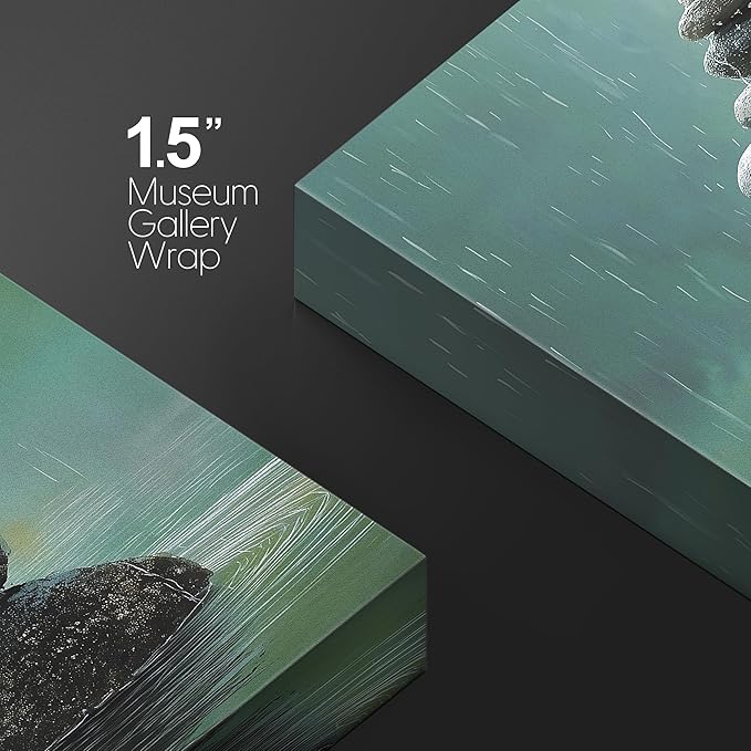 wall26 Canvas Print Wall Art Colorful Stacked Pebbles Vertical Zen Balance Photography Realism Rustic Colorful Multicolor for Living Room, Bedroom, Bathroom - 32"x48"