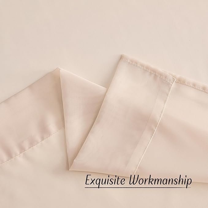NICETOWN Taupe Sheer Curtains 72 inches Long, Grommet Light Filtering Window Treatments Airy & Breathable Soft Drapes for Bedroom/Home Office, W54 x L72, 2 Panels