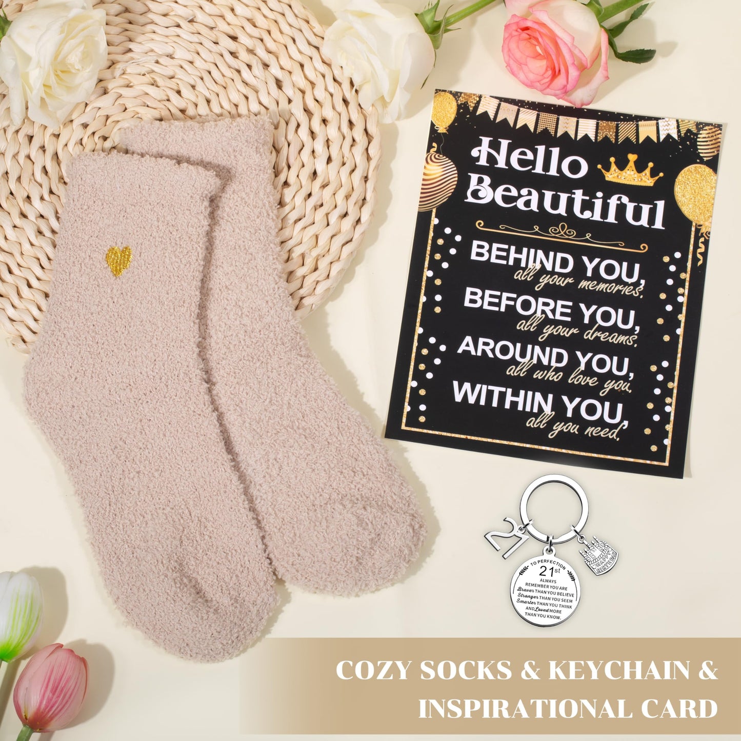 21st Birthday Gifts for Her Women, Happy 21st Birthday Basket Gifts for 21 Year Old Female, Cool 21th Birthday Ideas for Daughter Sister Friend Girlfriend, Unique Funny 21th Birthday Presents