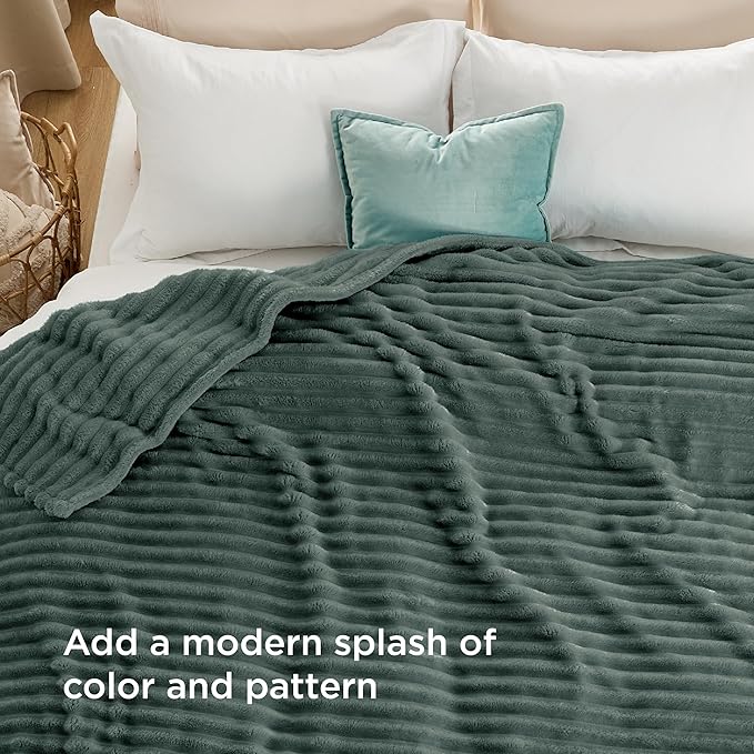 Bedsure GentleSoft Mallard Green Fleece Blanket for Couch - Cozy Soft Blankets for Women, Cute Small Throws for Girls, 108x90 Inches