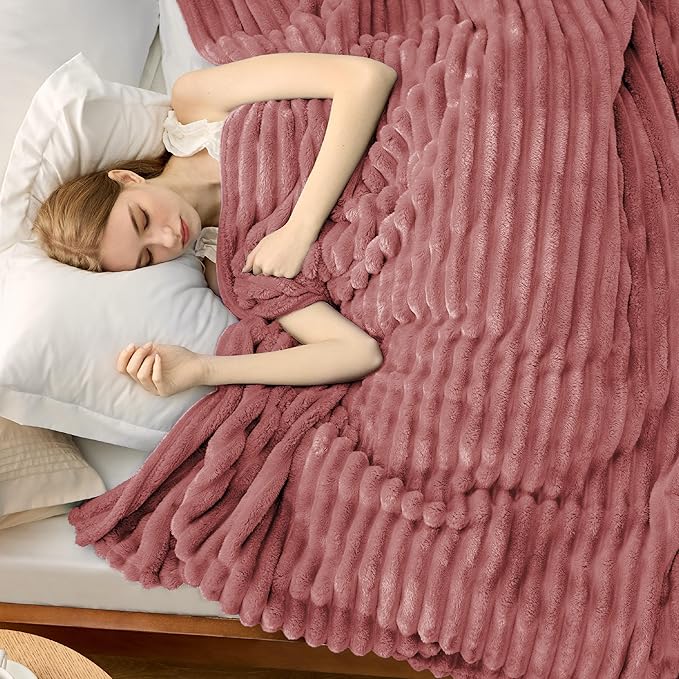 Bedsure GentleSoft Brick Dust Fleece Queen Blanket for Couch - Super Soft Cozy Blankets for Women, Cute Small Blanket for Girls, 90x90 Inches