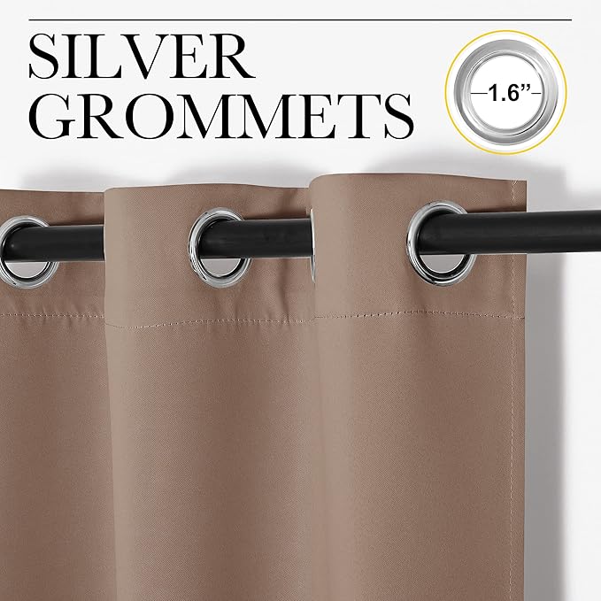 NICETOWN Closet Door Heavy Curtain, Room Dividers Shade Screens Partitions, Extra Large Grommet Space Partition Blackout Curtain, Screen Dividers for Rooms (1 Pack, 20ft Wide x 9ft Long, Cappuccino)