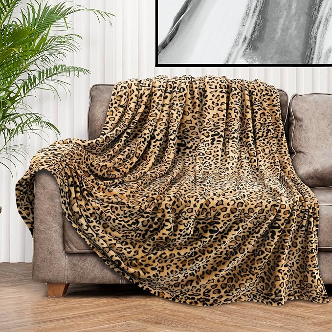 PAVILIA Cheetah Fleece Throw Blanket | Cheetah Leopard Animal Print Flannel Blanket for Twin Bed | Soft Velvet Lightweight Microfiber Blanket for Bed Couch Sofa | 60x80 Inches