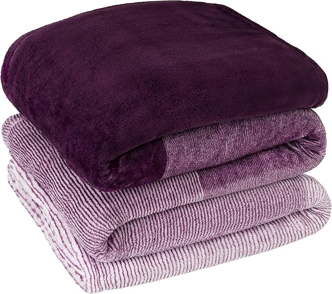 PAVILIA Flannel Fleece Ombre Throw Blanket for Couch | Super Soft Cozy Microfiber Sofa Blanket | Gradient Decorative Accent Throw, Twin Size Blanket | All Season, 60x80 Inches Purple Lavender