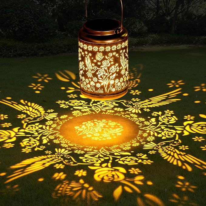 Birthday Gifts for Women Hummingbird Solar Lanterns Outdoor Waterproof,Outdoor Decorations for Party/Patio/Yard/Garden/Indoor